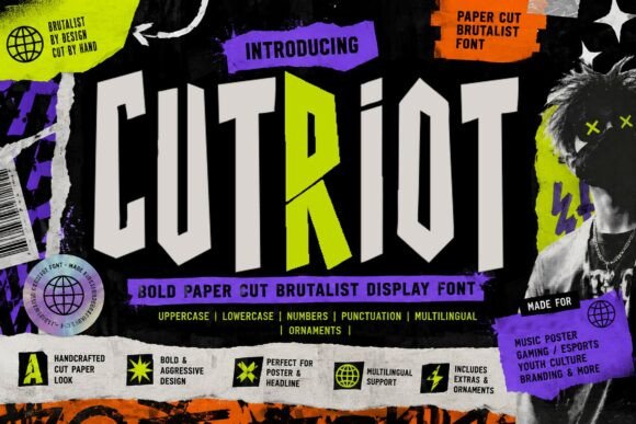 Cut Riot: A Bold Display Font for Digital Brand Impact