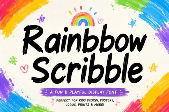 Rainbow Scribble: A Playful Display Font for Scroll-Stopping Marketing