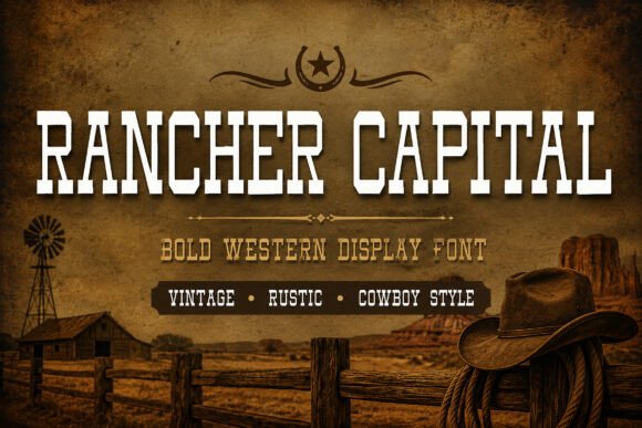 Rancher Capital: A Bold Display Font for Editorial Identity