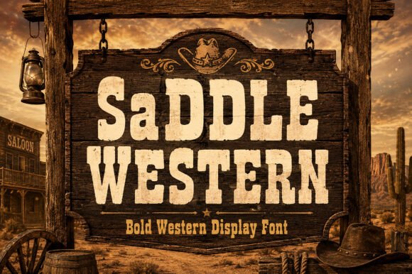 Saddle Western: A Bold Display Font for Campaign Headlines