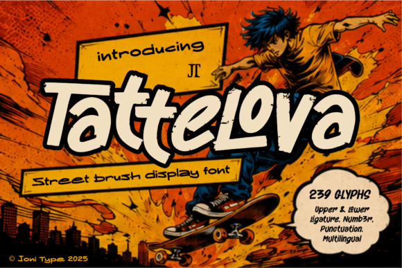 Tattelova: A Bold Street Brush Display Font for Authentic Branding