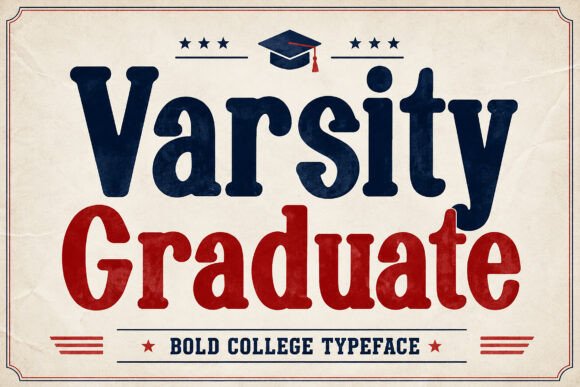 Varsity Graduate: A Bold Display Font for Campus Spirit & Digital Impact